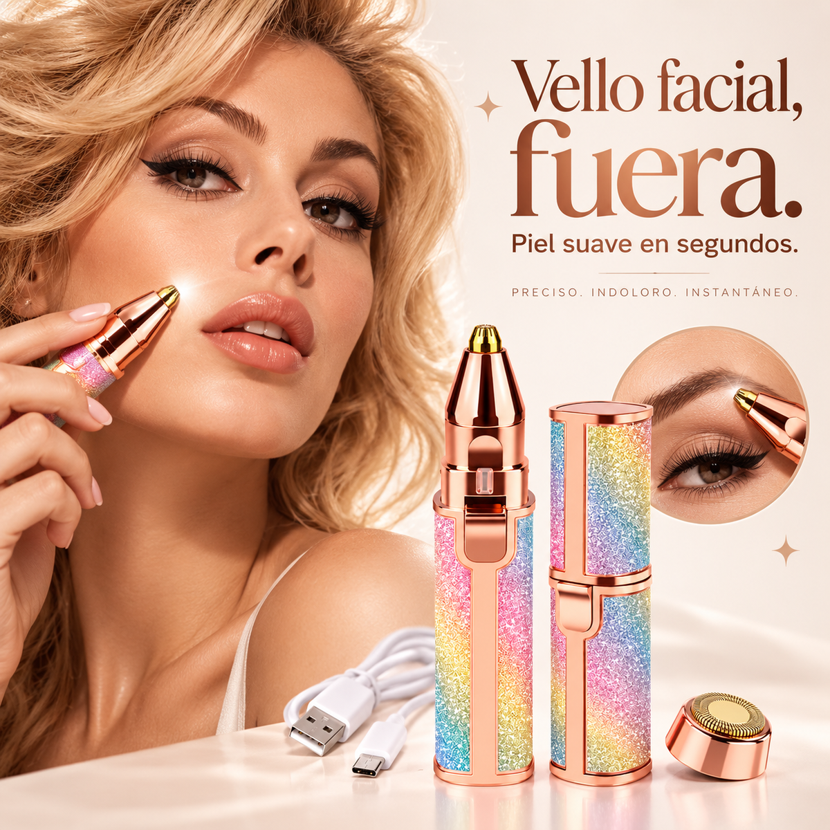 DEPILADOR FACIAL RECARGABLE 2 en 1