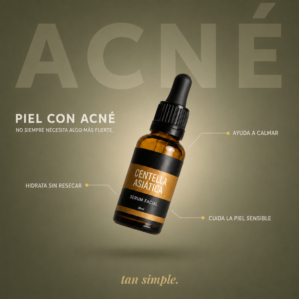 Sérum de Centella Asiática para Piel con Acné · Calma e Hidratación