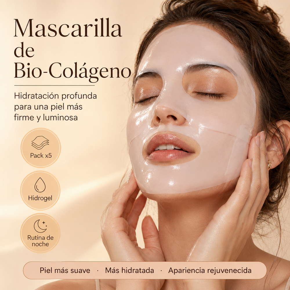 Mascarilla Facial Bio-Colágeno Rejuvenecedora PACK x5