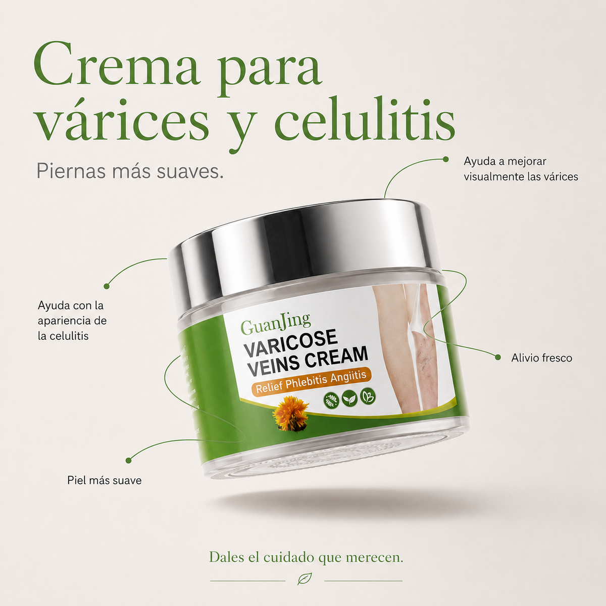 Crema de Masaje para Várices y Piernas Cansadas – tan simple.