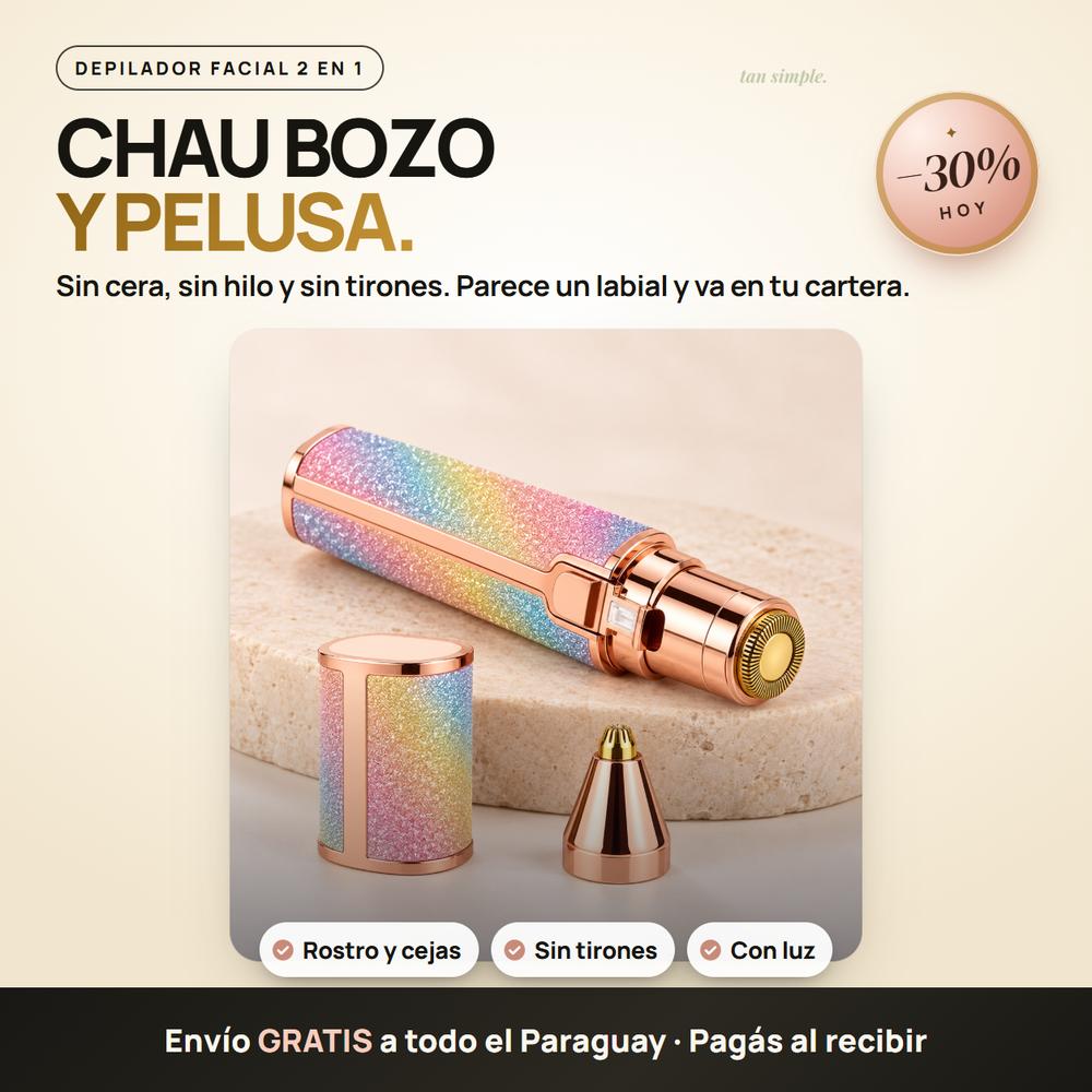 Depilador Facial 2 en 1 · Rostro y Cejas sin Tirones