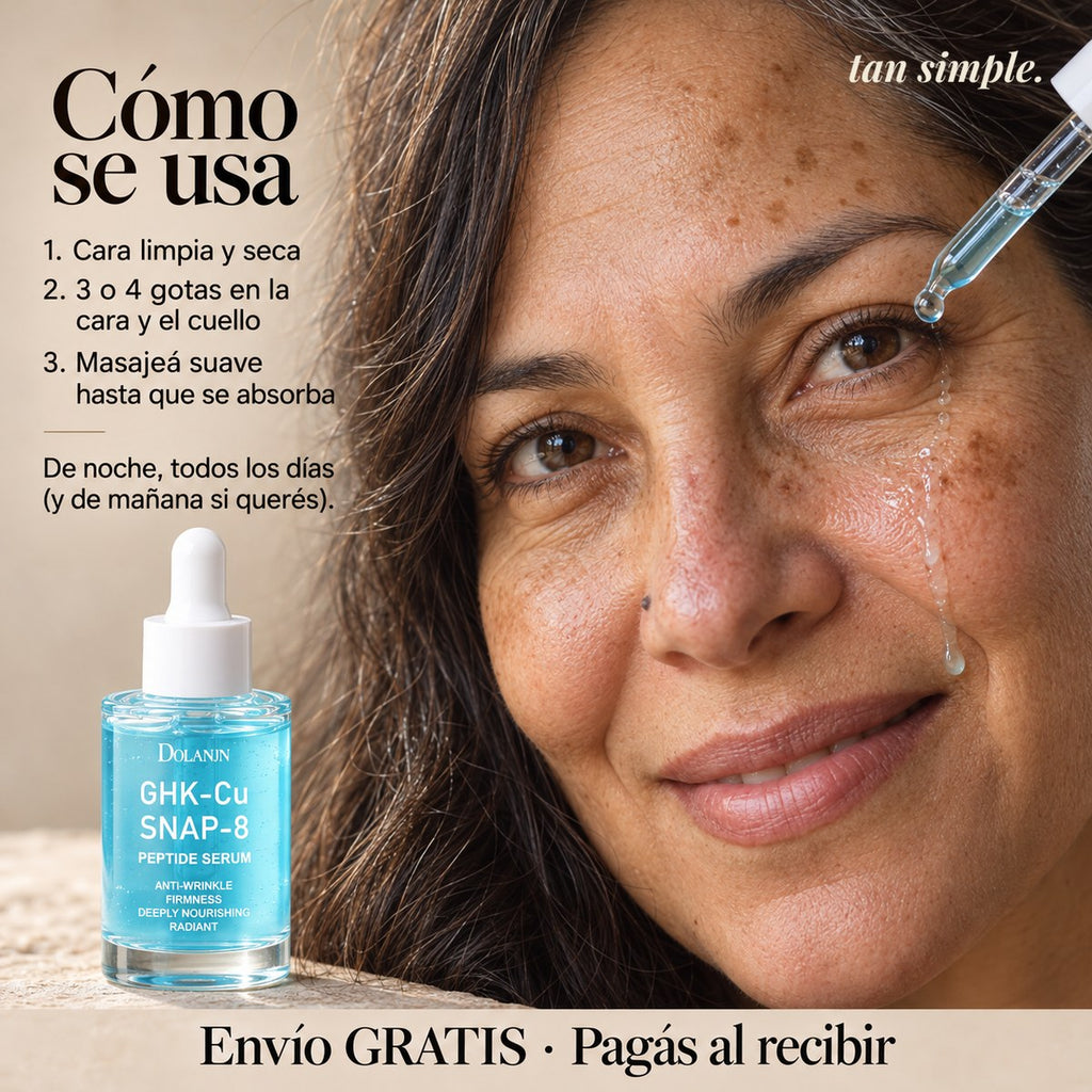 Sérum de Péptidos GHK-Cu y SNAP-8 · Para Arrugas y Líneas de Expresión