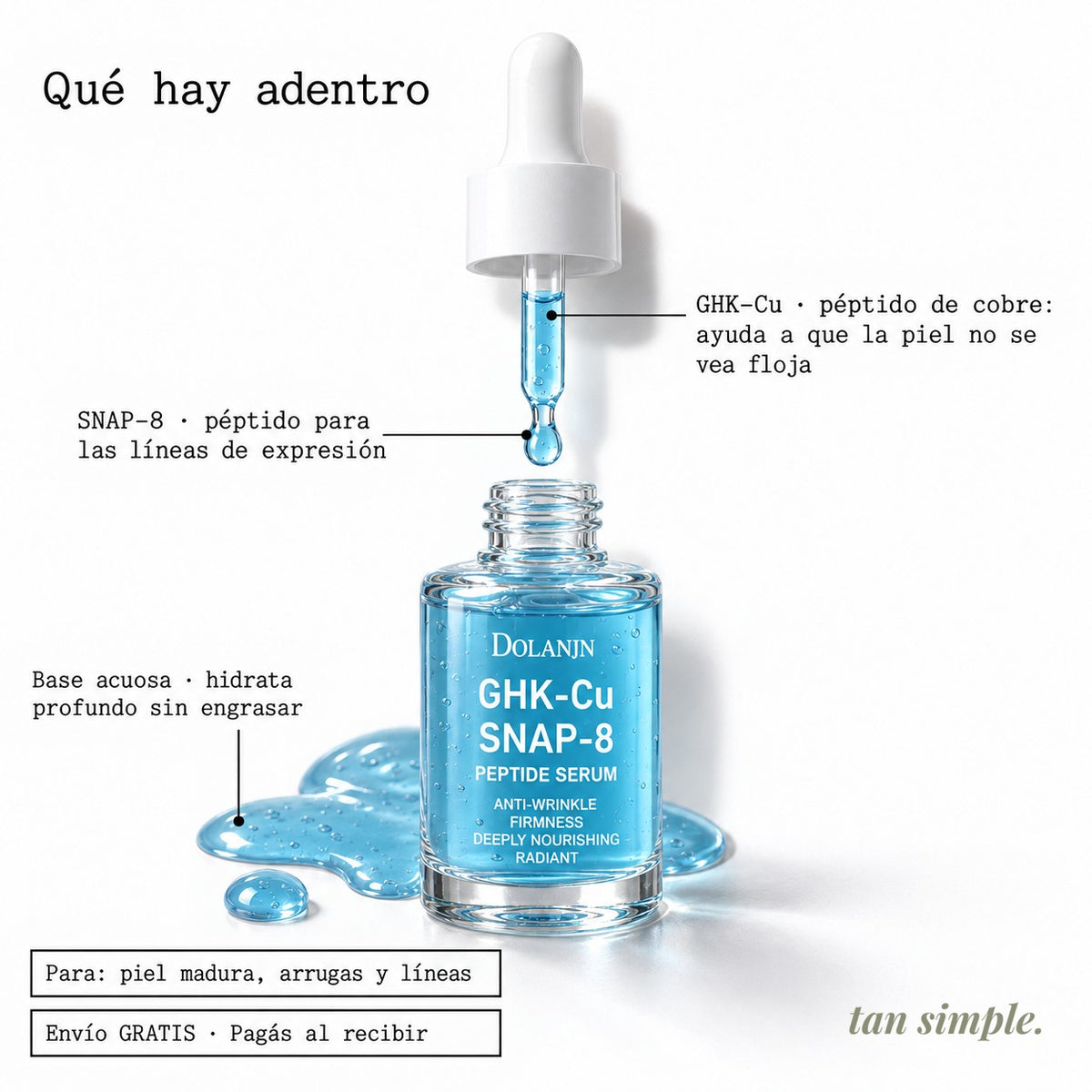 Sérum de péptidos GHK-Cu y SNAP-8