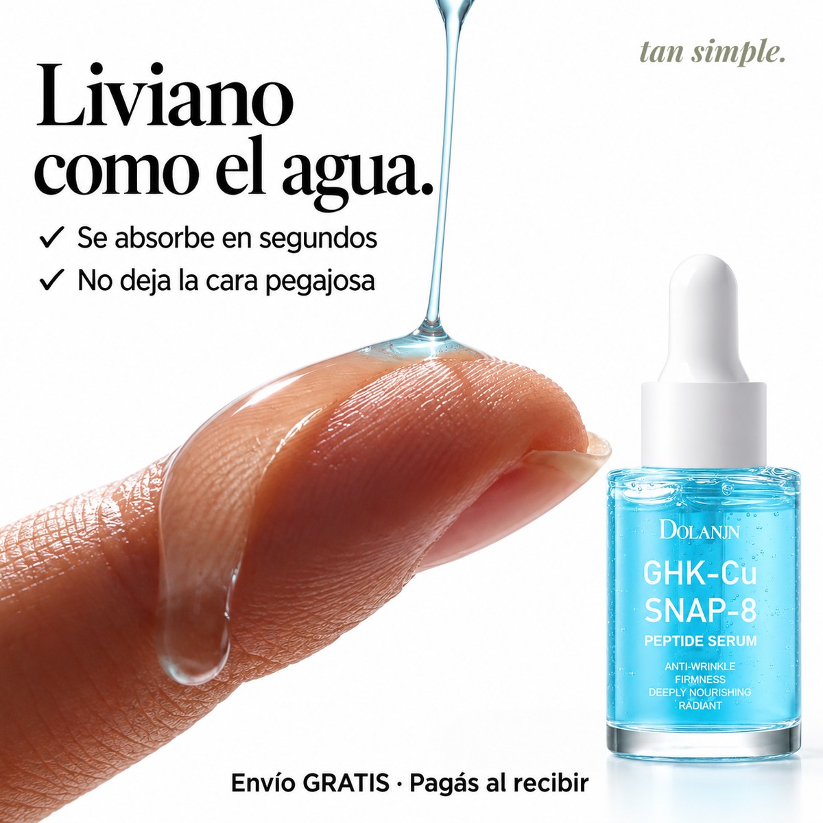 Sérum de Péptidos GHK-Cu y SNAP-8 · Para Arrugas y Líneas de Expresión