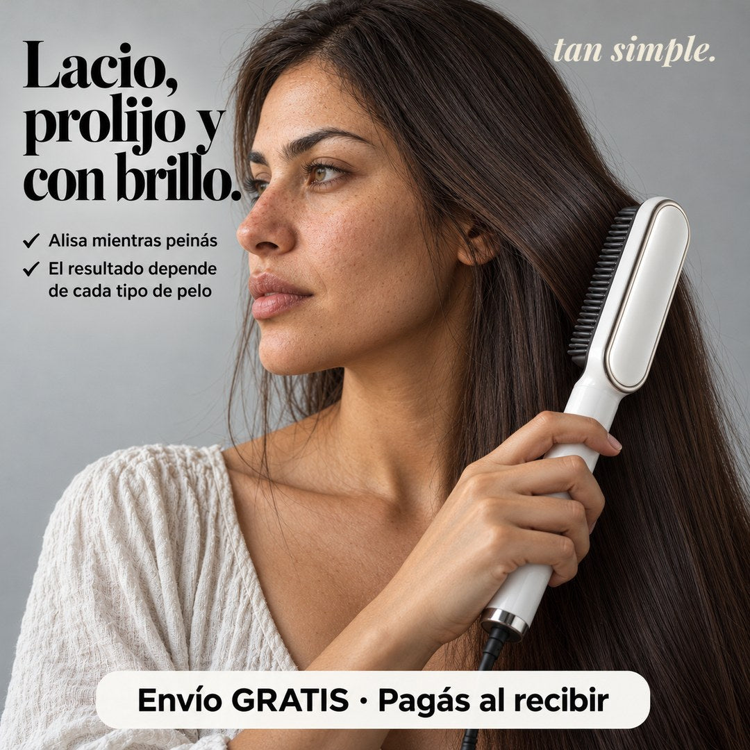 Cepillo Alisador Eléctrico · Pelo Lacio Mientras te Peinás