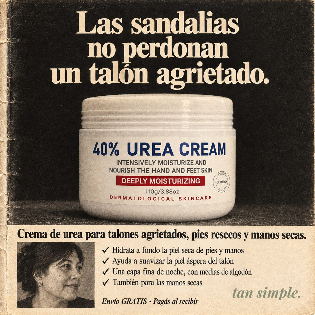 Crema de Urea 40 % · Para Talones Agrietados y Pies Resecos