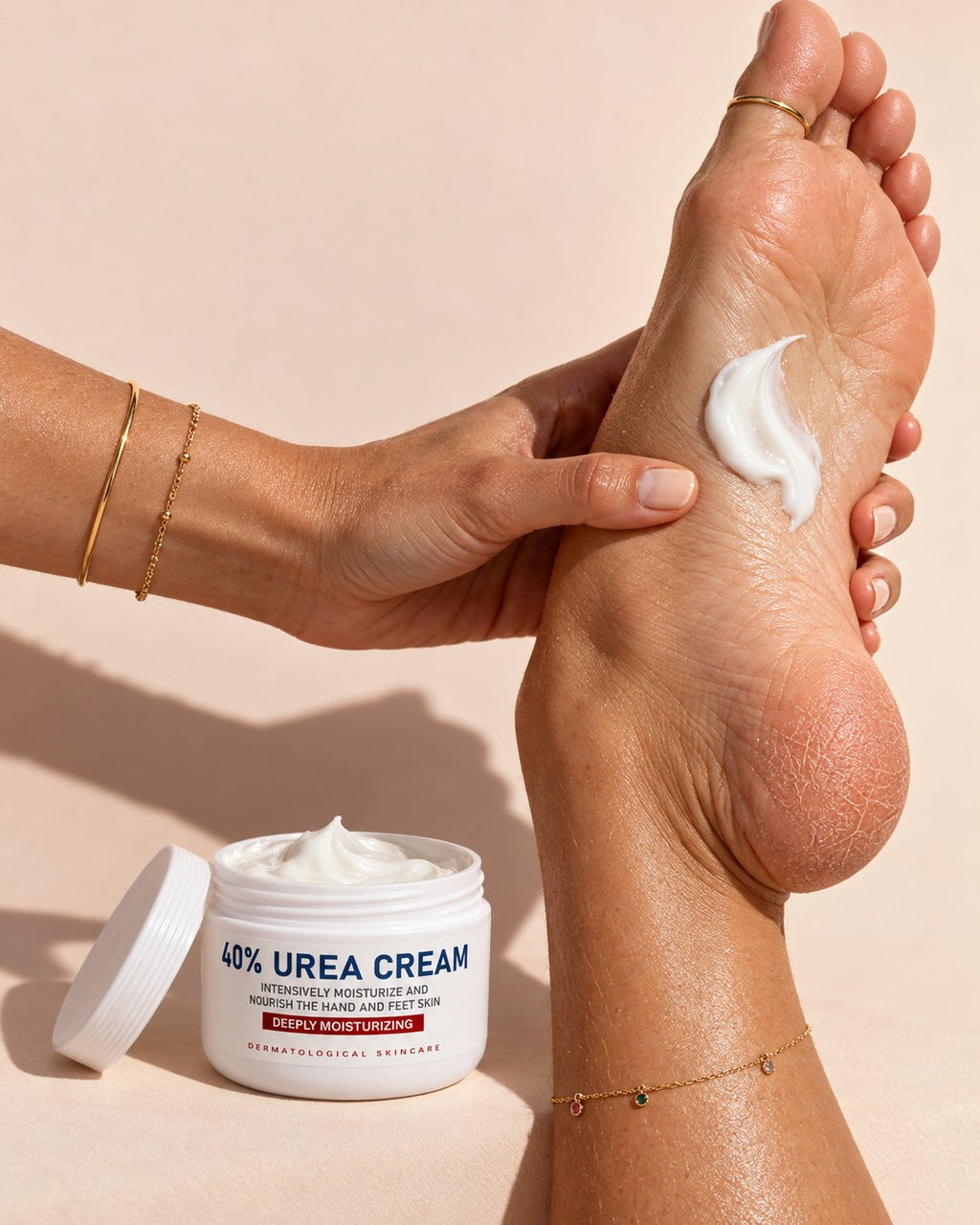 Crema de Urea 40 % · Para Talones Agrietados y Pies Resecos