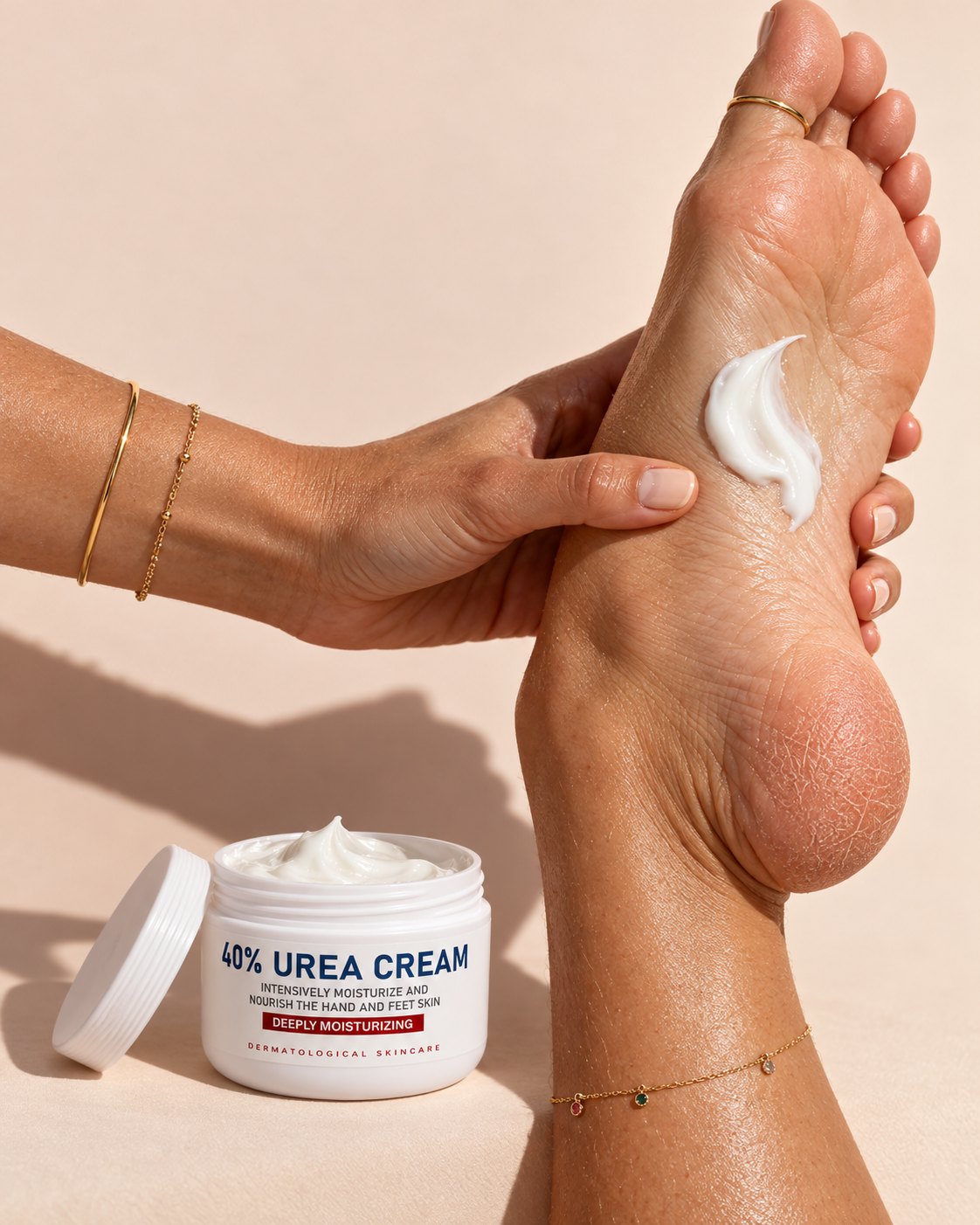Crema de Urea 40 % · Para Talones Agrietados y Pies Resecos