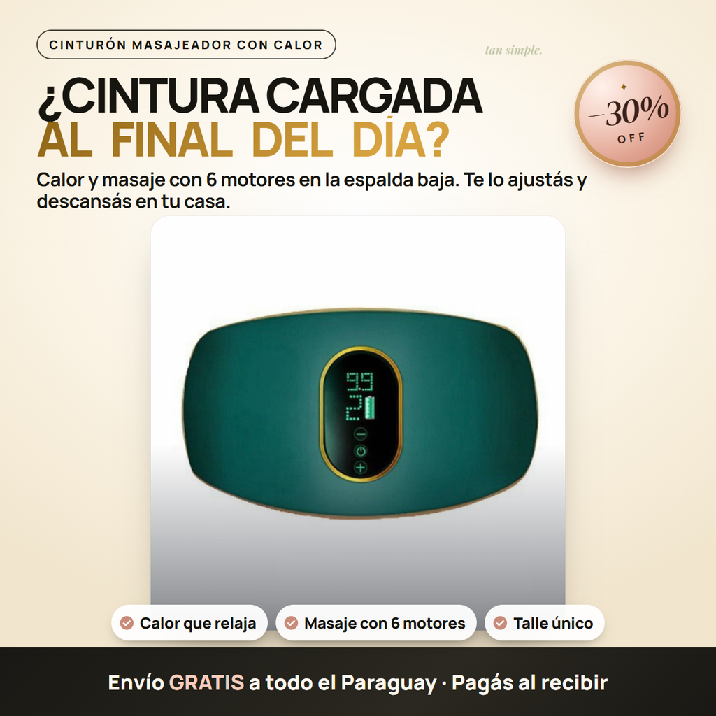 Cinturón Masajeador 3 en 1 · Cólicos, Cintura y Abdomen