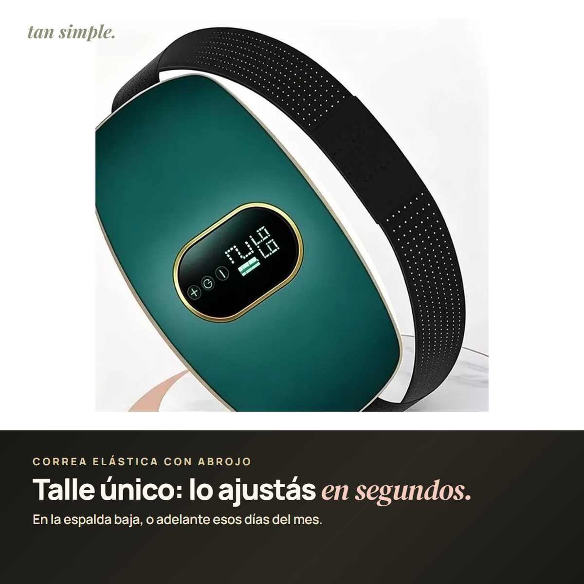 Cinturón Masajeador 3 en 1 · Cólicos, Cintura y Abdomen