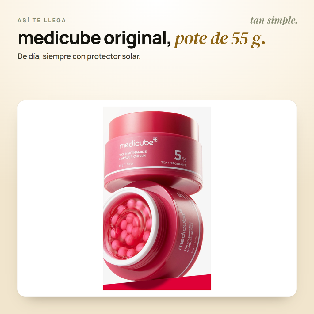 Crema para Manchas medicube TXA · Cápsulas que Ayudan a Aclararlas