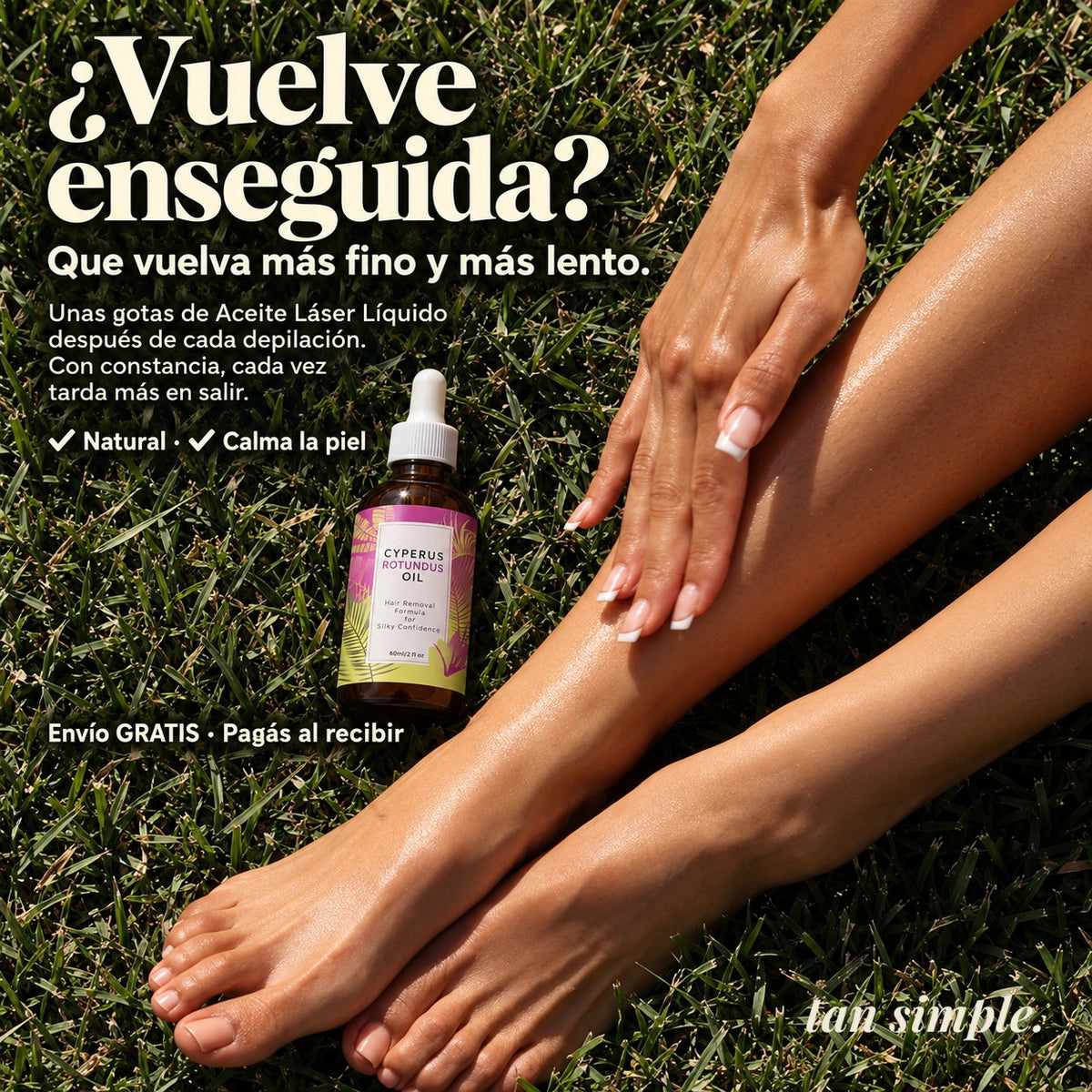 Aceite Láser Líquido · Para que el Vello Vuelva Más Fino y Más Lento