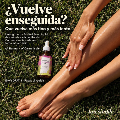 Aceite Láser Líquido · Para que el Vello Vuelva Más Fino y Más Lento