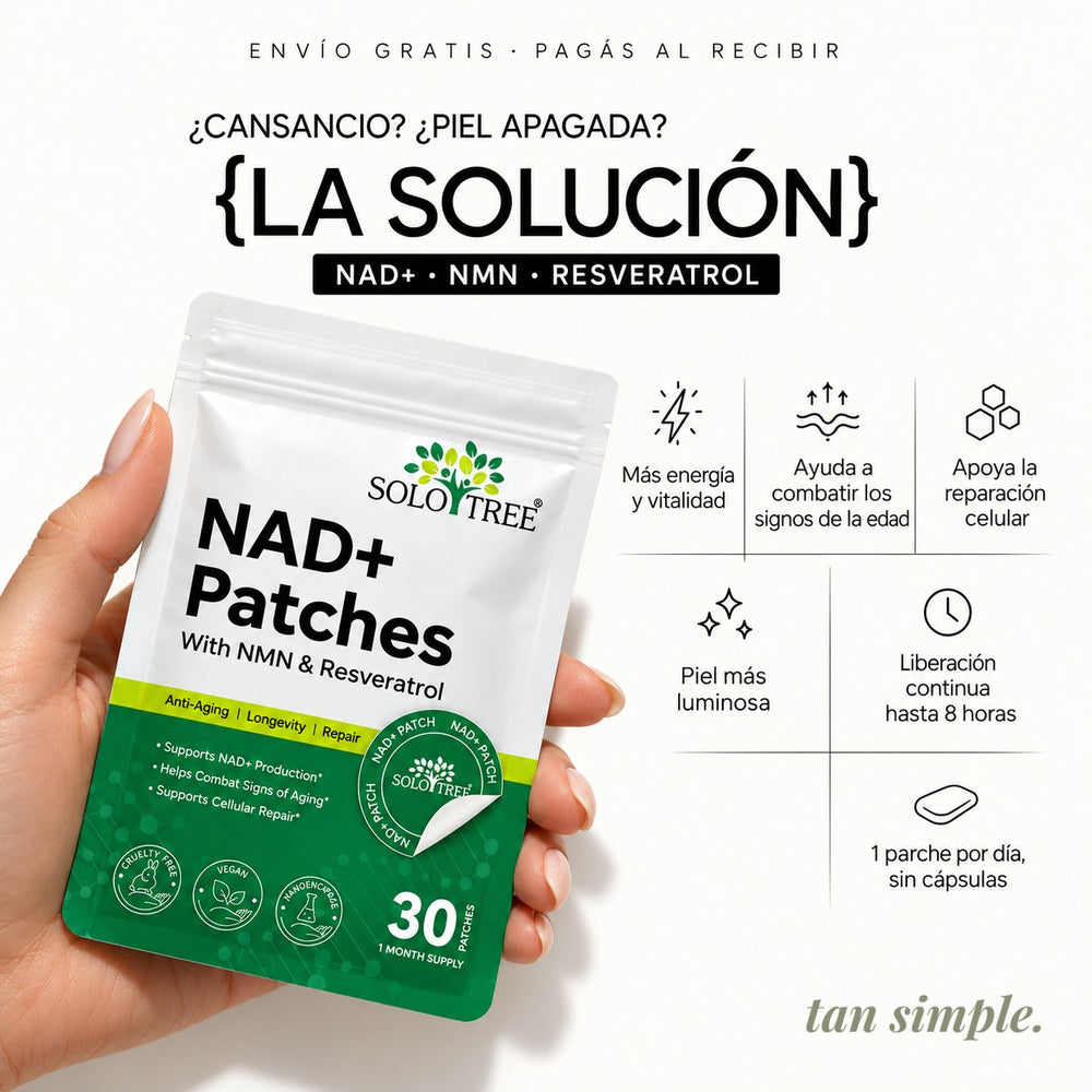 Parches NAD+ con NMN y Resveratrol · 30 Parches, Uno por Día