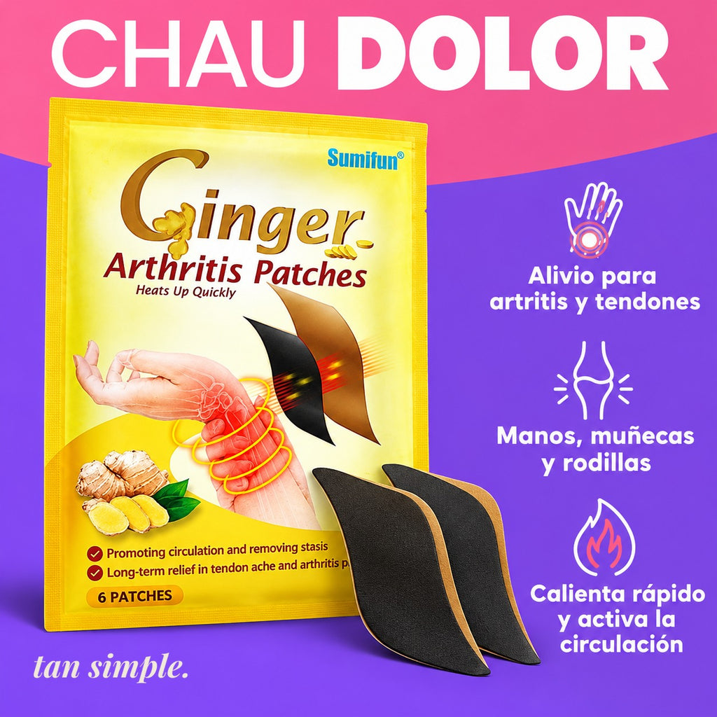 Parches de Jengibre · Calor para Manos, Muñecas y Rodillas
