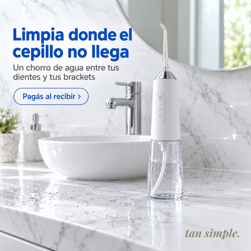 Irrigador Dental Inalámbrico · Limpia Donde el Cepillo No Llega