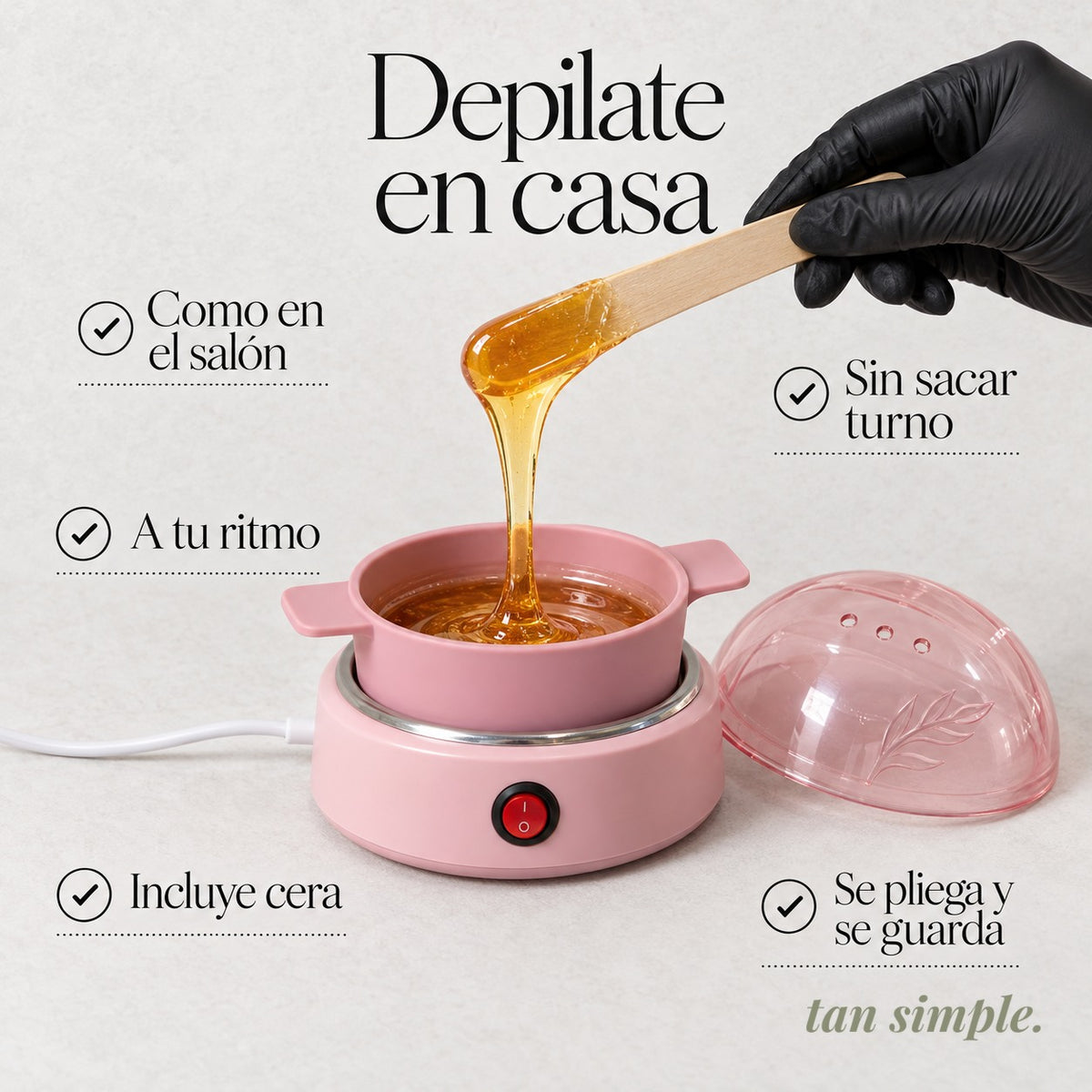 Calentador de Cera Plegable con Cera · Depilate en Casa como en el Salón