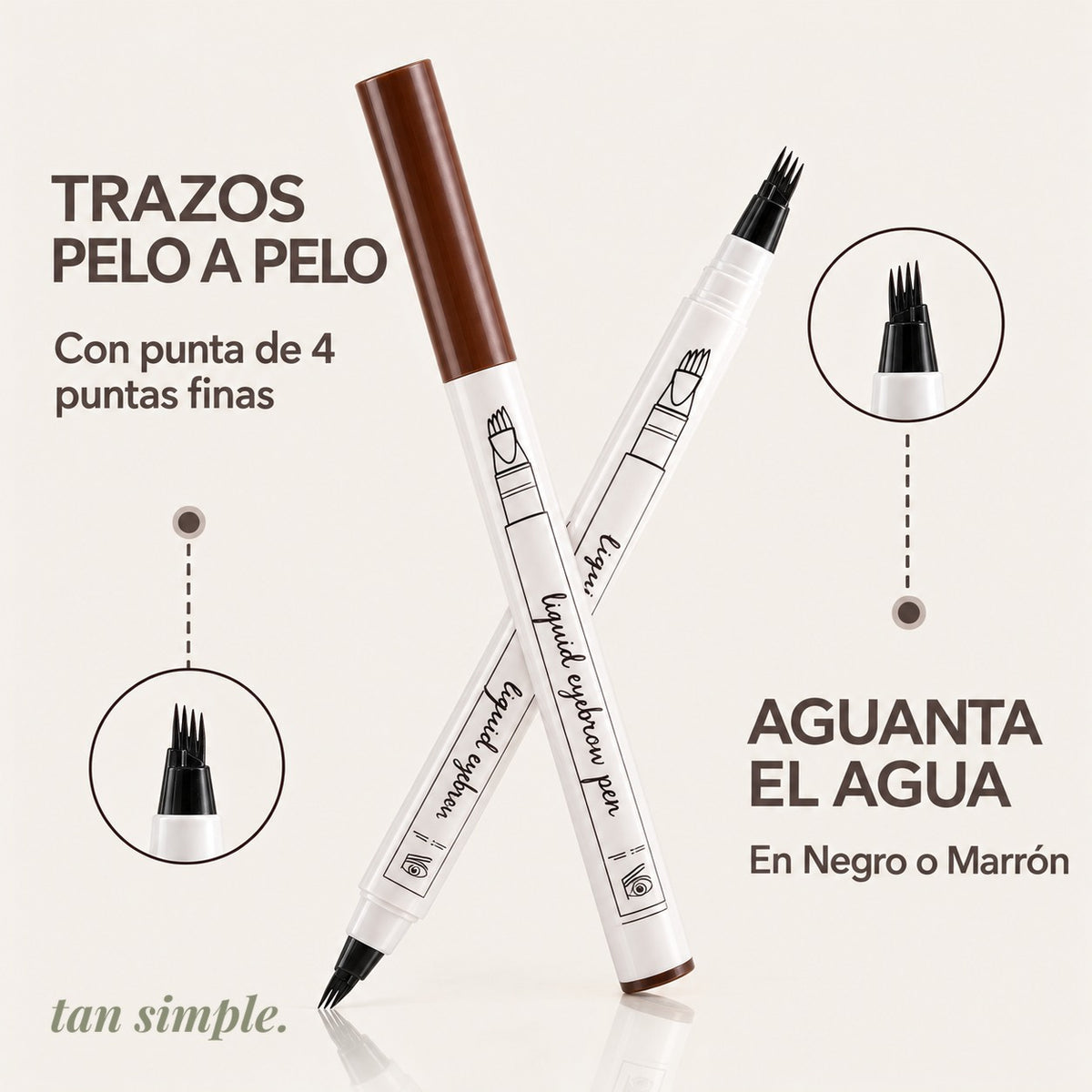 Lápiz de Cejas Pelo a Pelo · Cejas Definidas que Aguantan el Agua